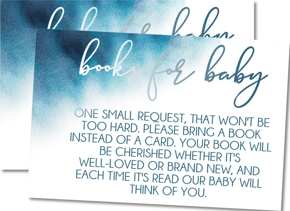 Blue Watercolor Book Request Cards
