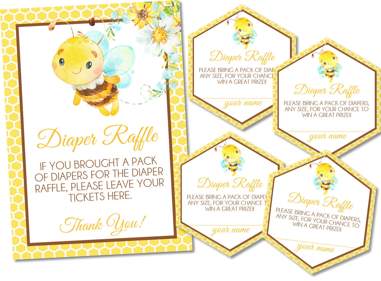 Bumble Bee Diaper Raffle Tickets
