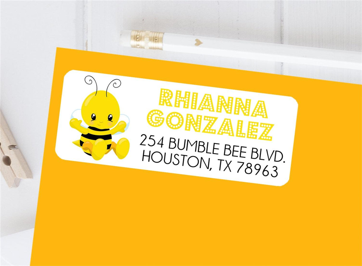Bumble bee personalized return address labels