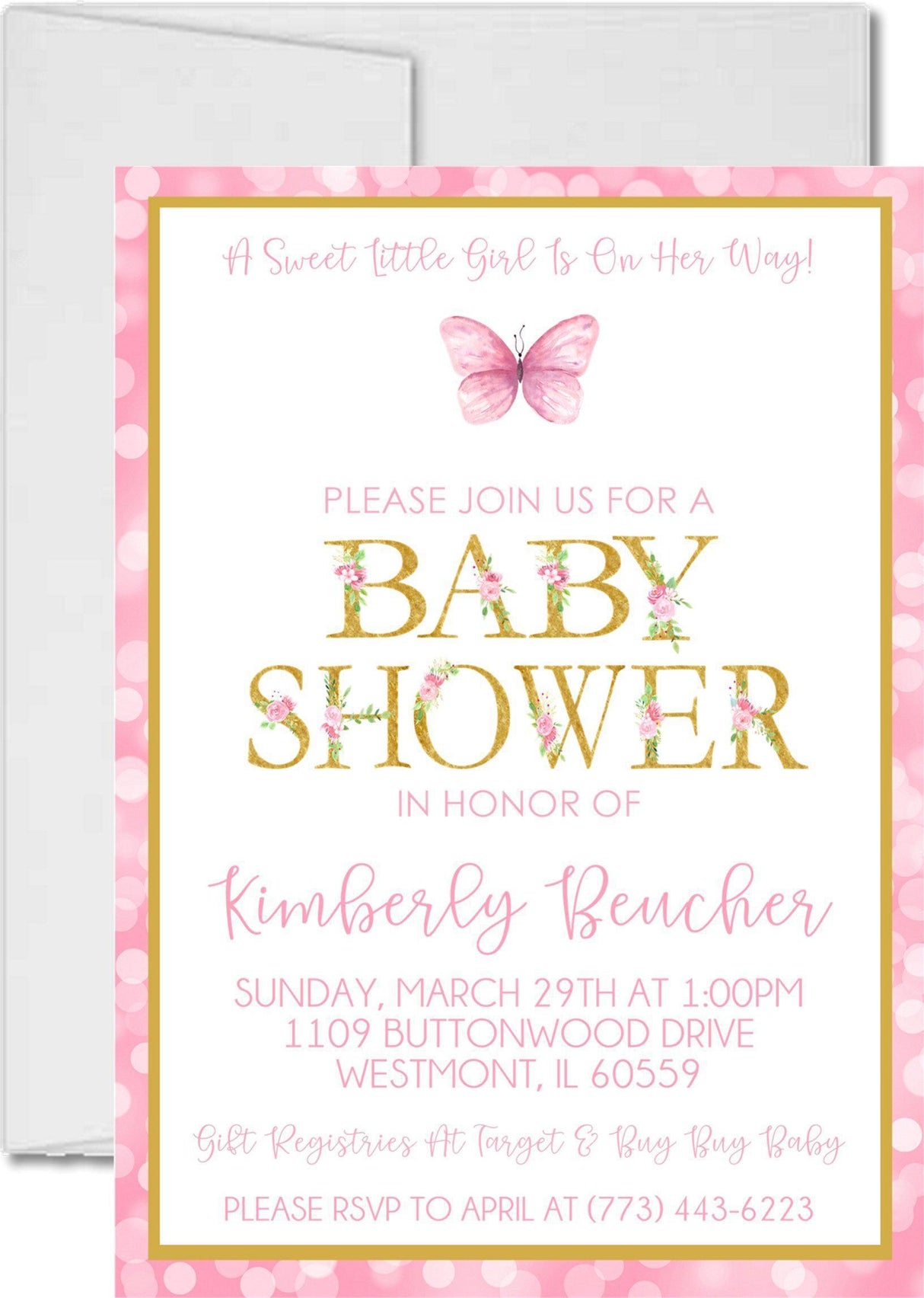 Butterfly Baby Shower Invitations