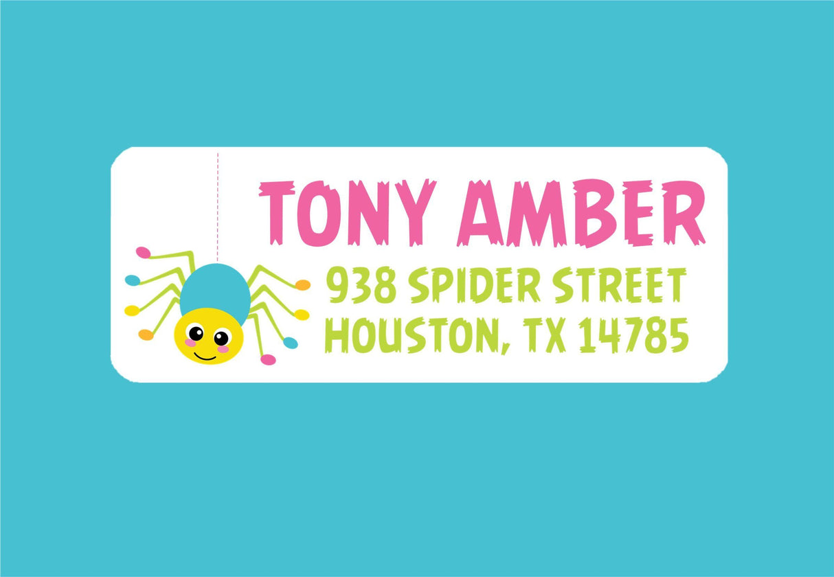 Colorful Spider Address Labels