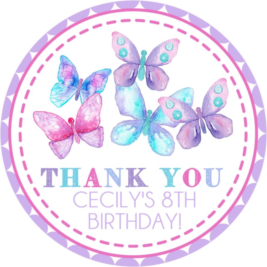 Colorful butterfly sticker for girls birthday treats