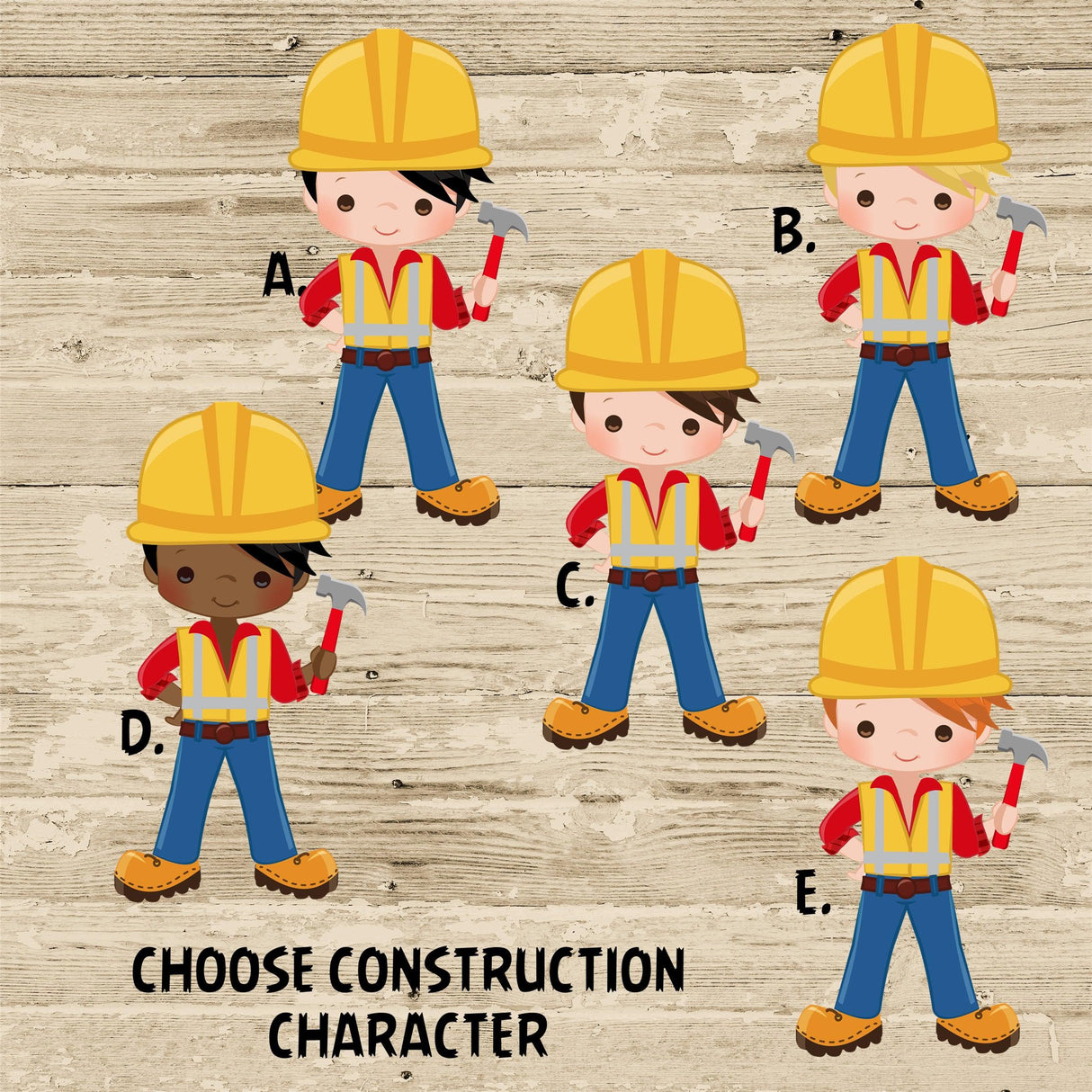 Construction Address Labels For Boys