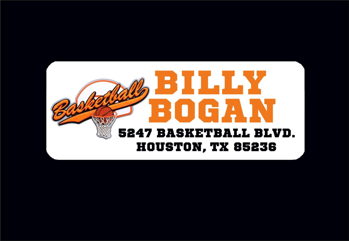 Basketball script logo personalized address labels