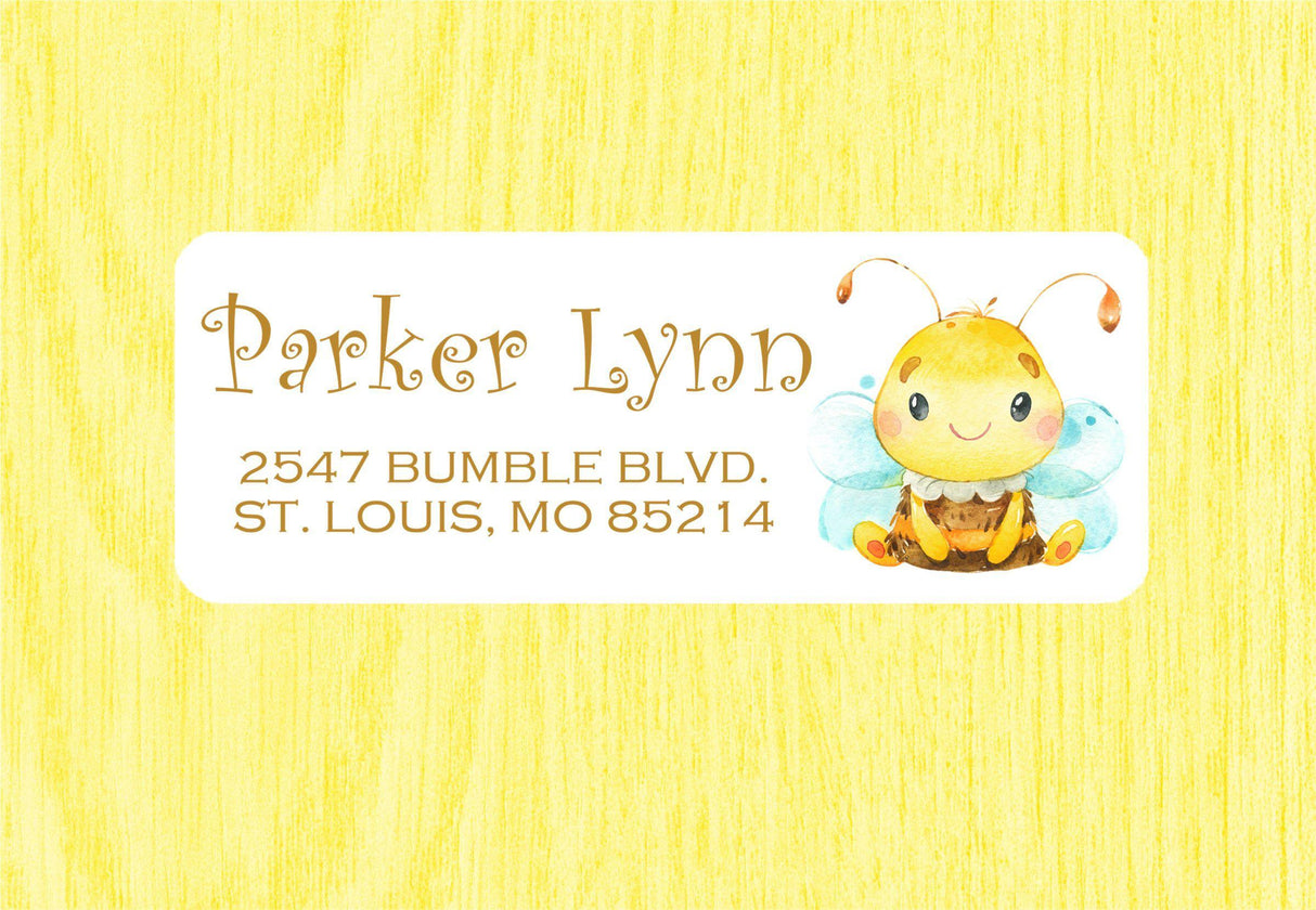 Cute bee illustrated address labels