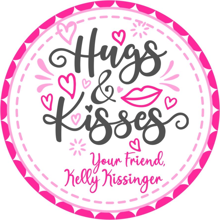 Cute classroom Hugs & Kisses Valentine label for school treat bags