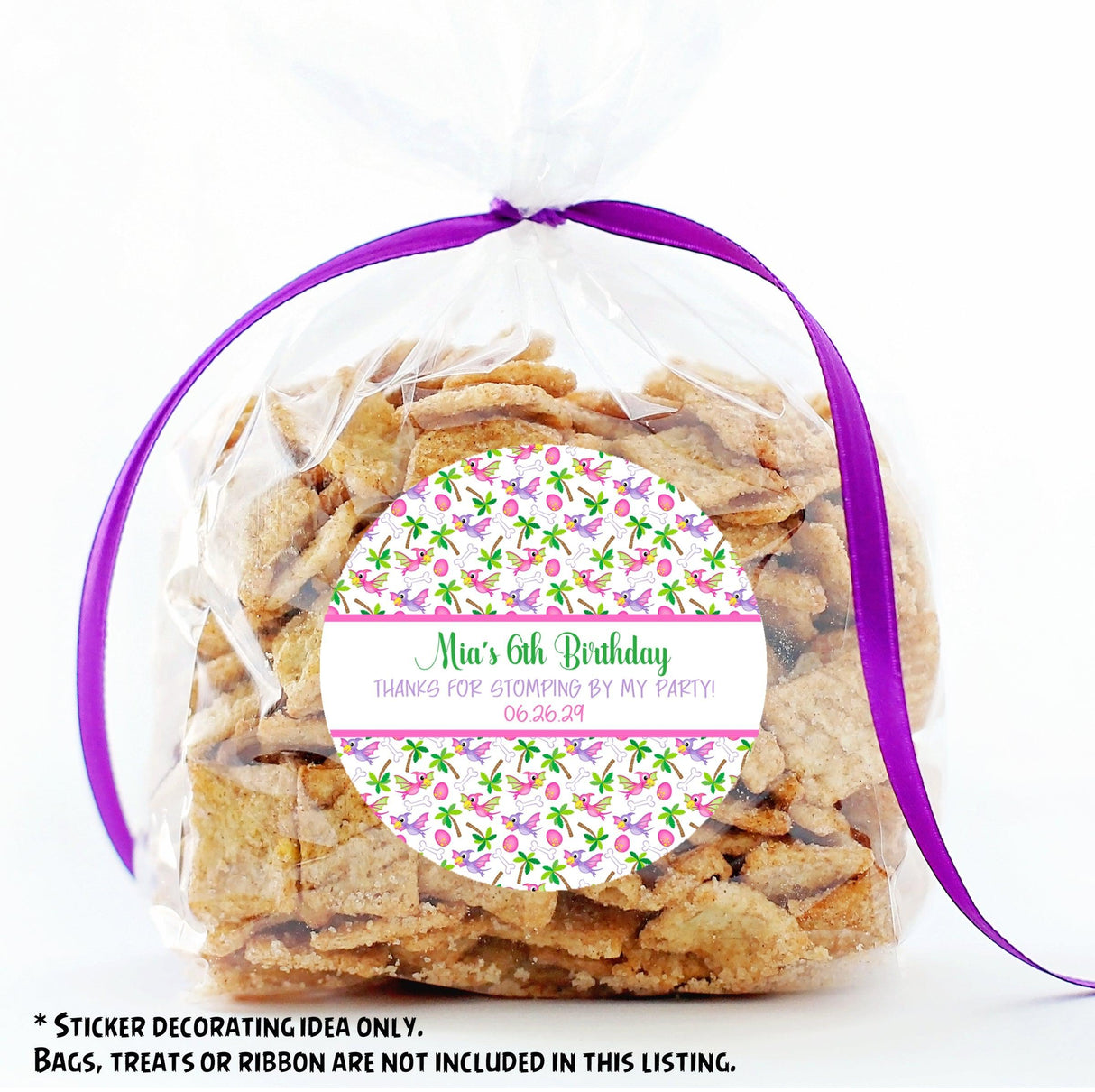 Cute flying dinosaur illustration pattern sticker