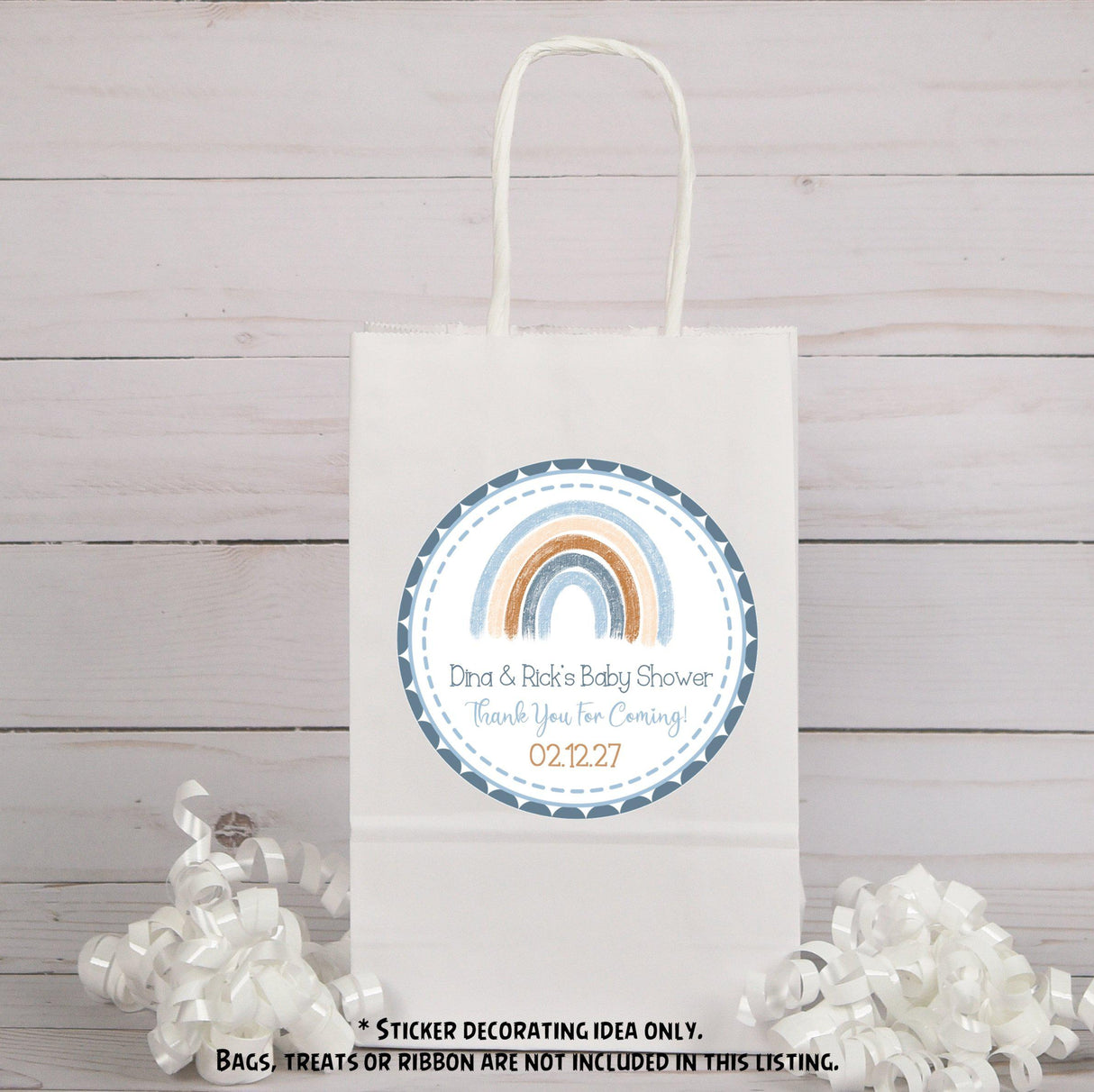 Earth tone rainbow baby sprinkle sticker