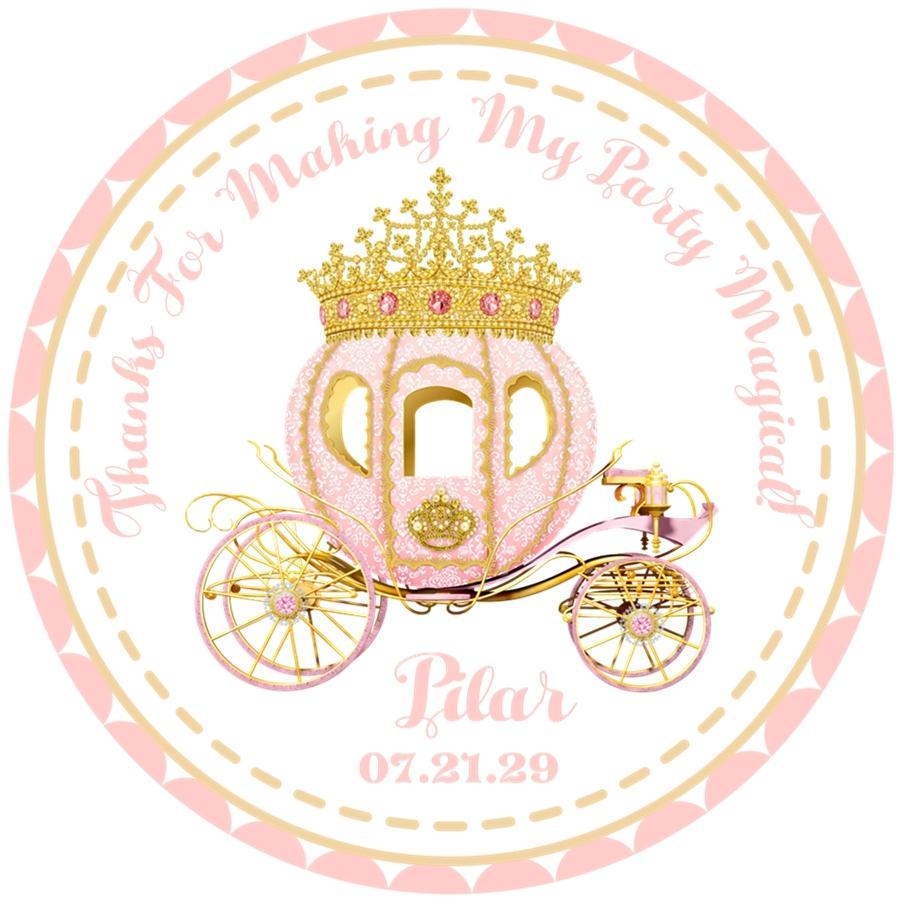 Elegant royal coach party favor label for girls