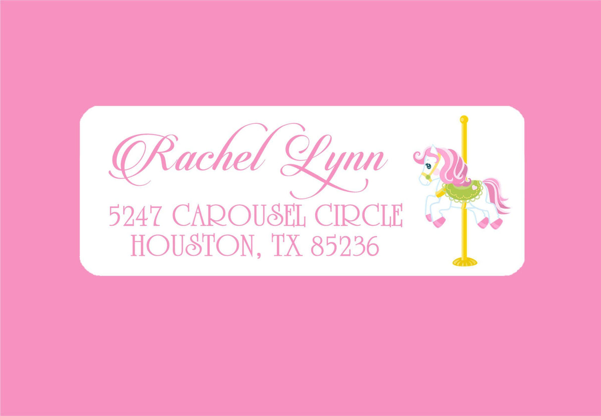 Fairground carousel address labels