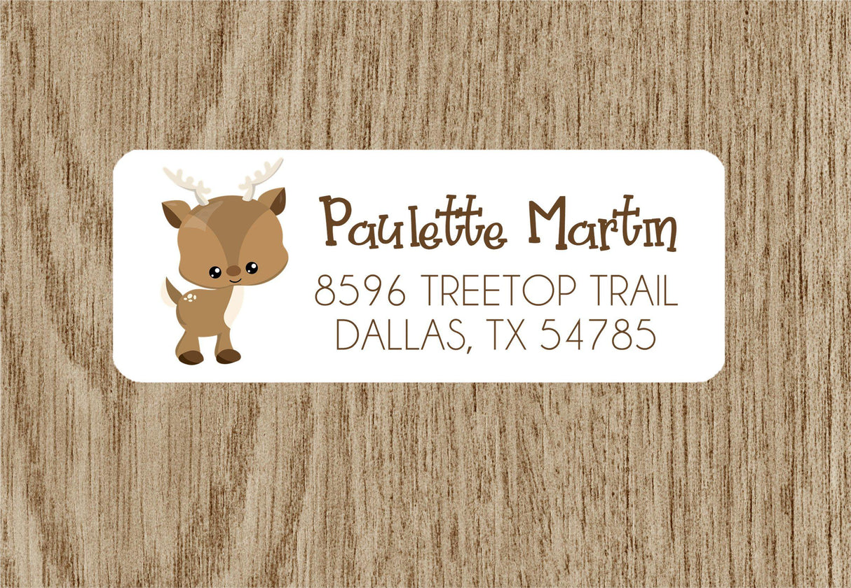 Forest themed deer mailing address labels