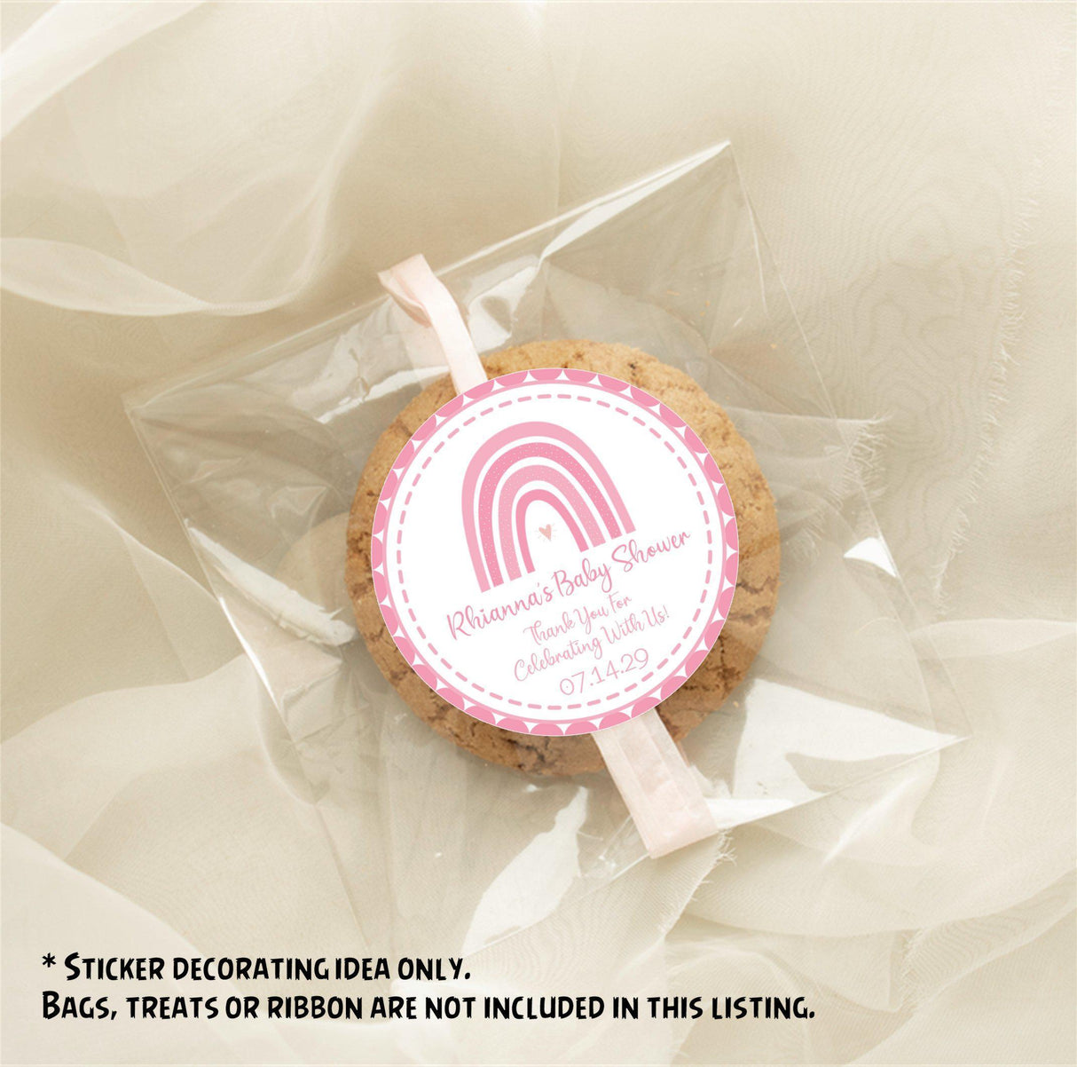 Girl baby shower favor label