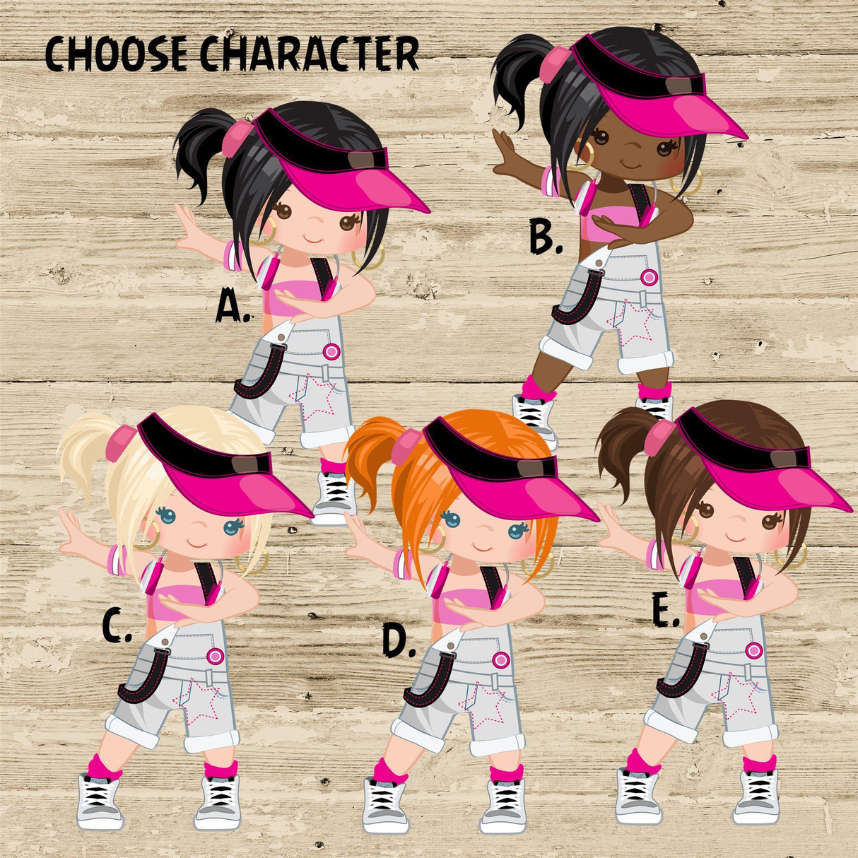 Girls Hip Hop Back To School Supply Name Labels