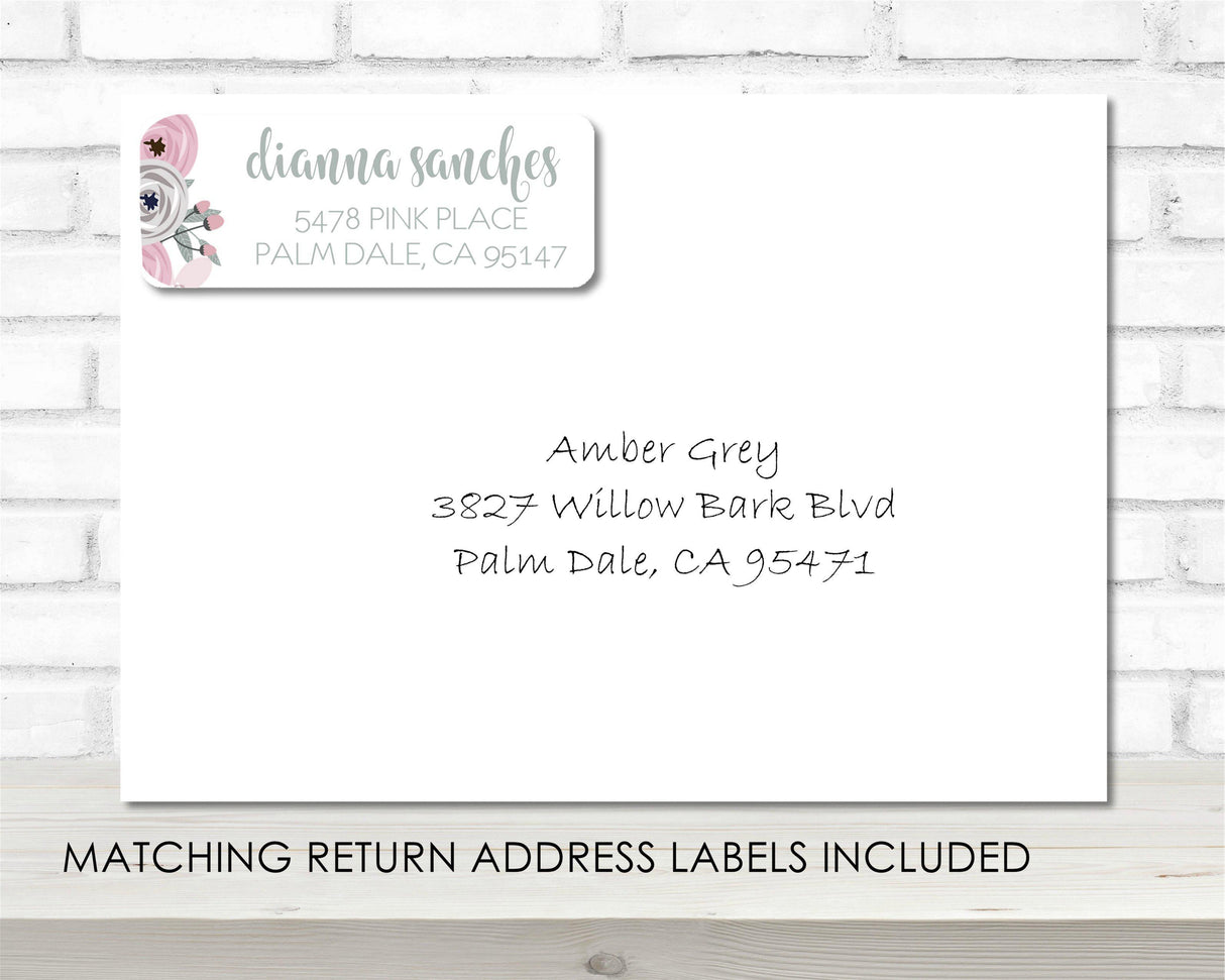 Girls Pink And Grey Baby Shower By Mail Invitations