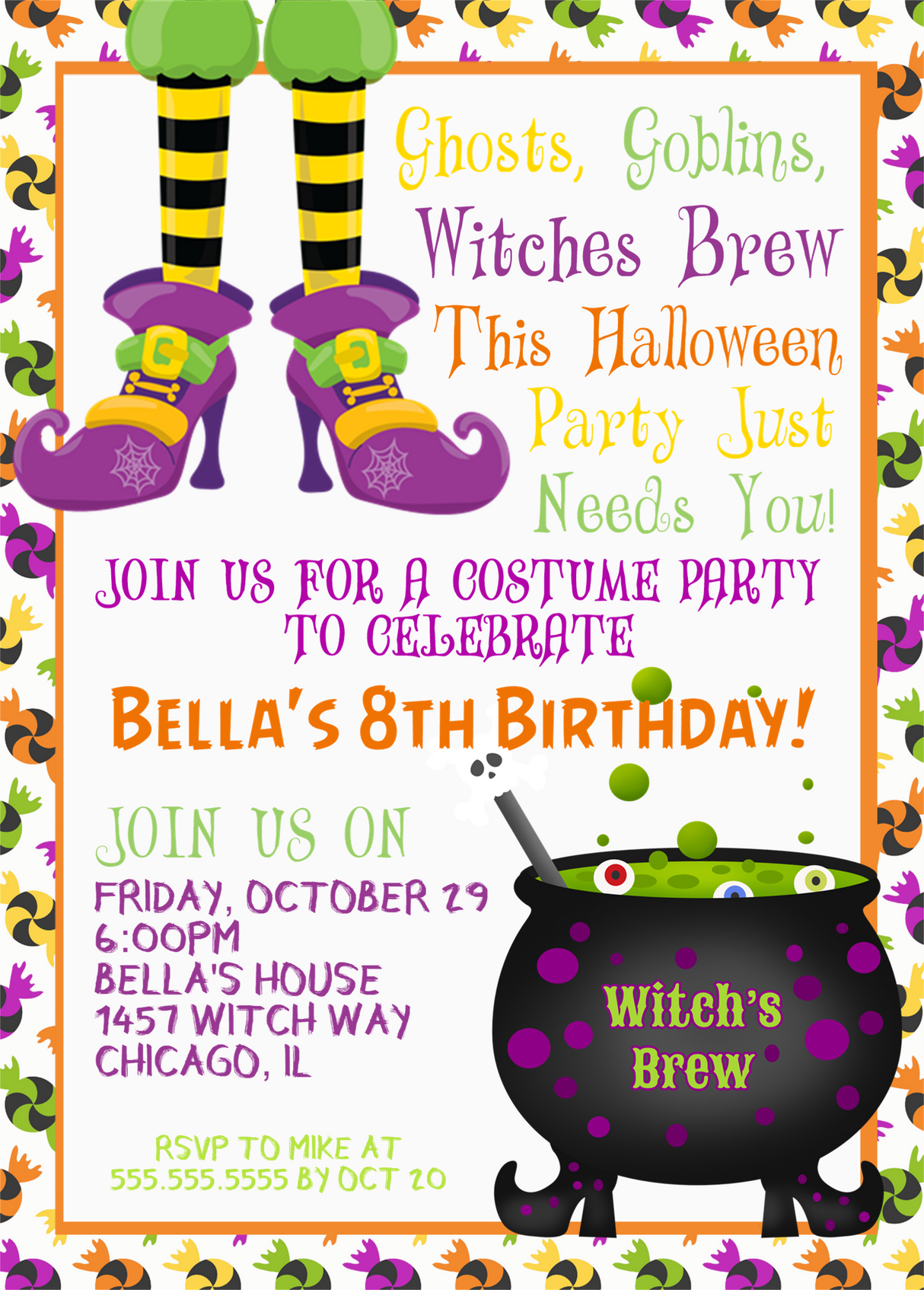 Halloween Birthday Party Invitations