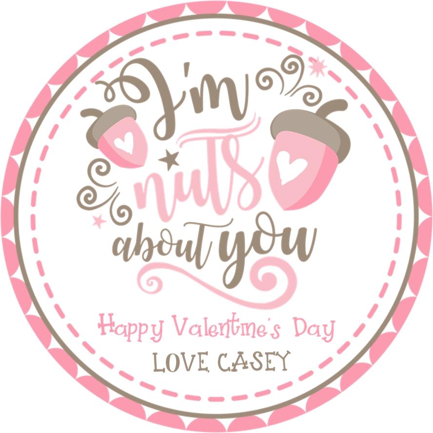I’m Nuts About You Valentine’s Day favor label