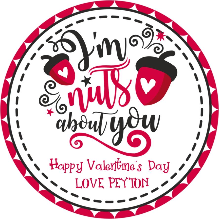 I’m Nuts About You personalized Galentine sticker