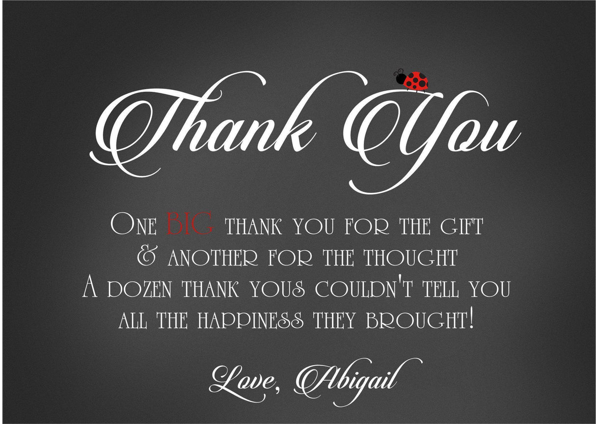 Ladybug Birthday Thank You Cards