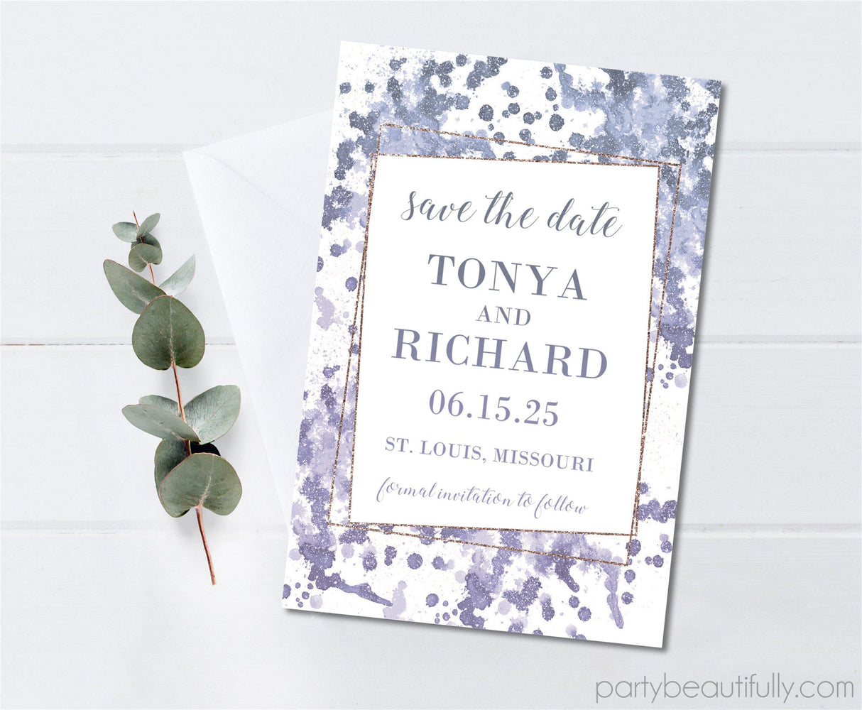 Lavender white save the dates