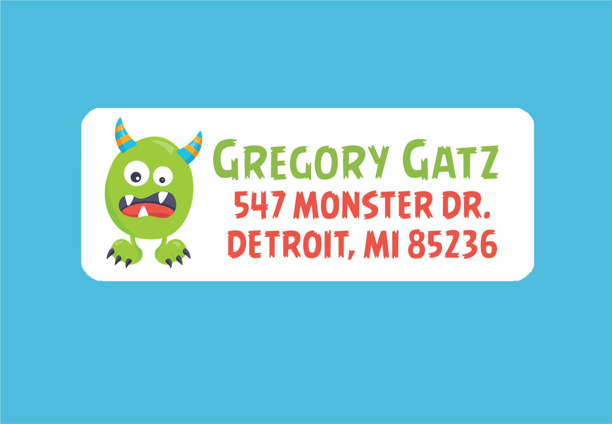Little monster personalized address labels