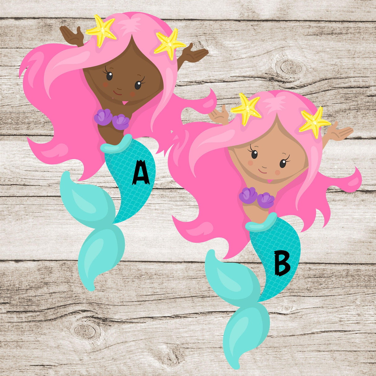 Mermaid Birthday Party Stickers or Favor Tags