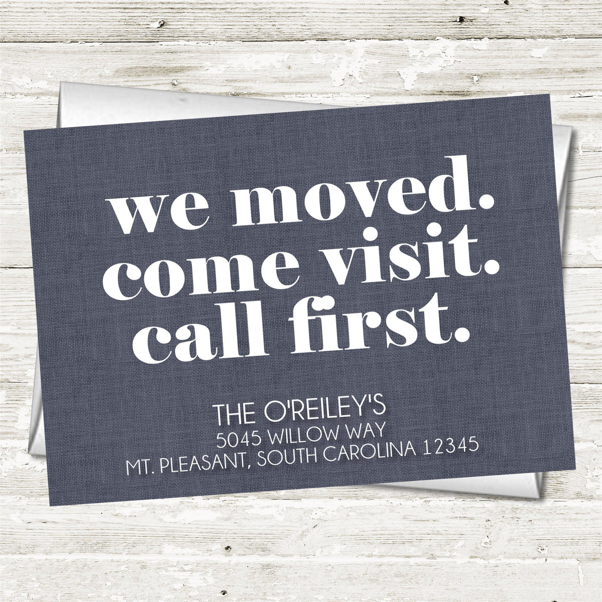 Modern we moved new address announcement card