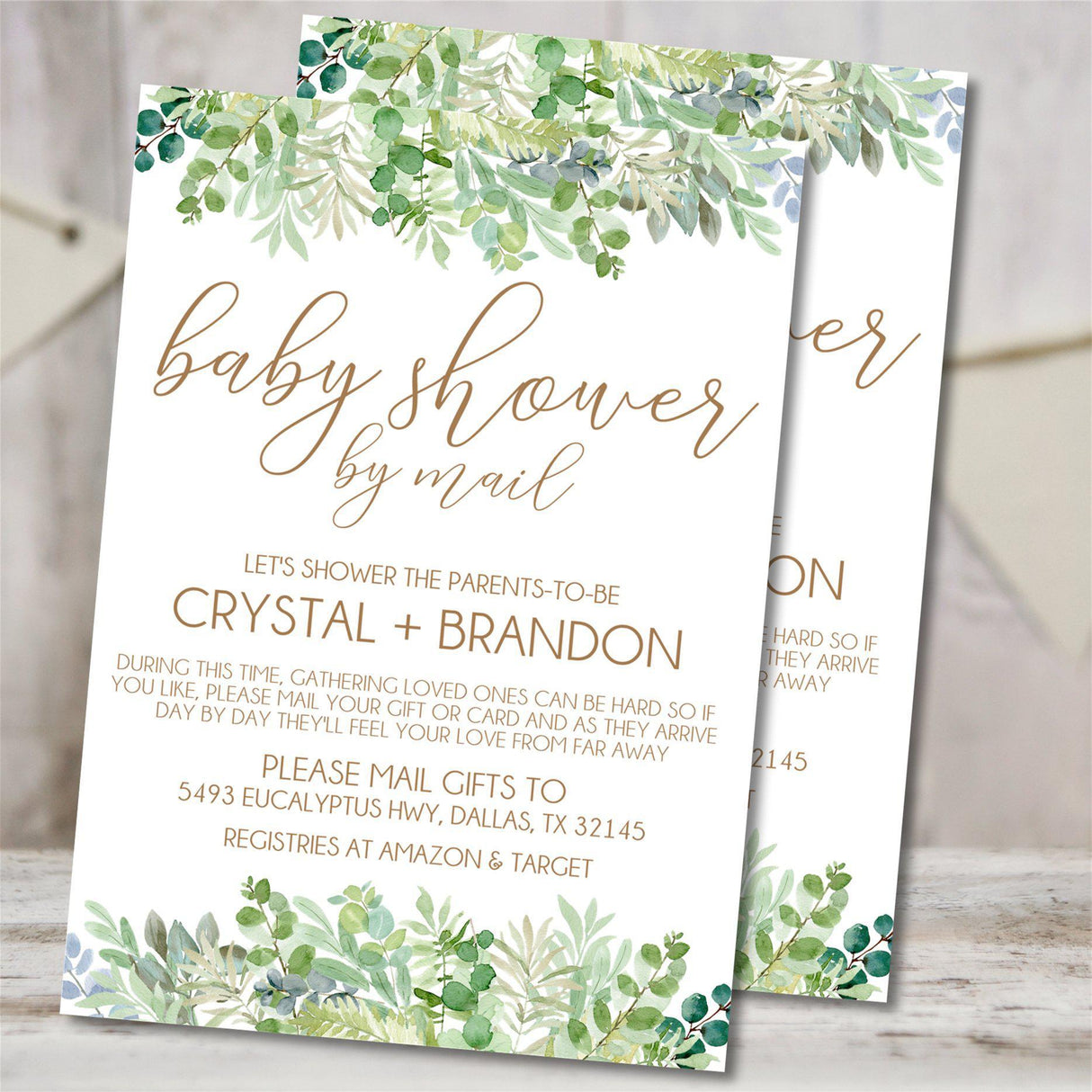 Neutral Baby Shower By Mail Invitations