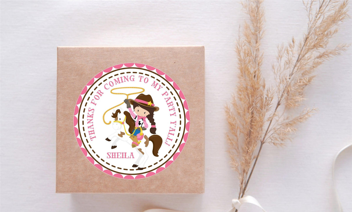 Personalized cowgirl rodeo theme sticker