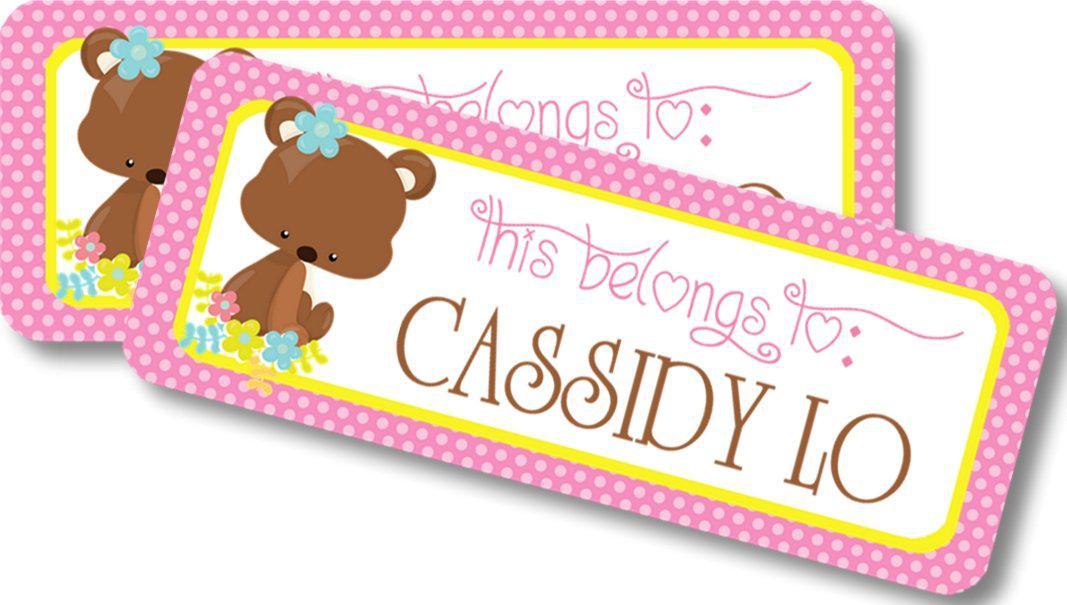 Personalized forest animal school supply labels