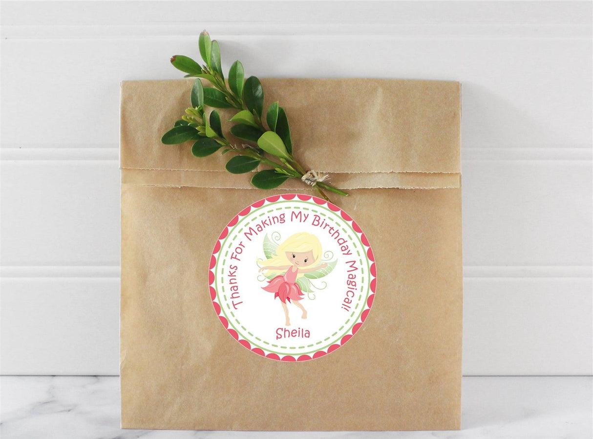 Personalized magical fairy label for treat bags