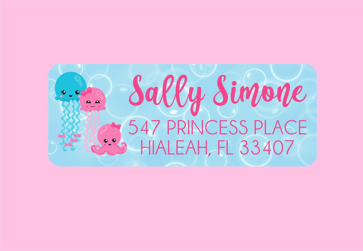 Personalized under the sea address stickers
