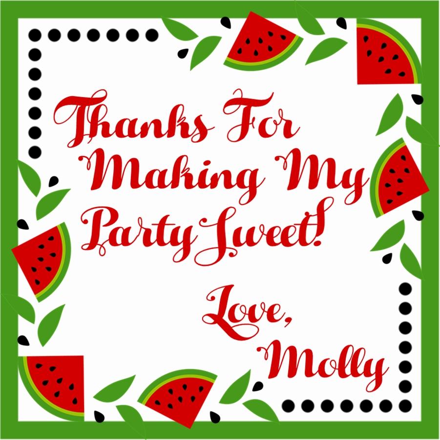 Personalized watermelon theme birthday sticker
