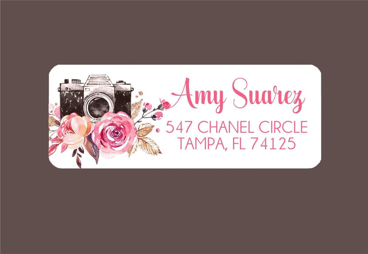 Photography themed address labels