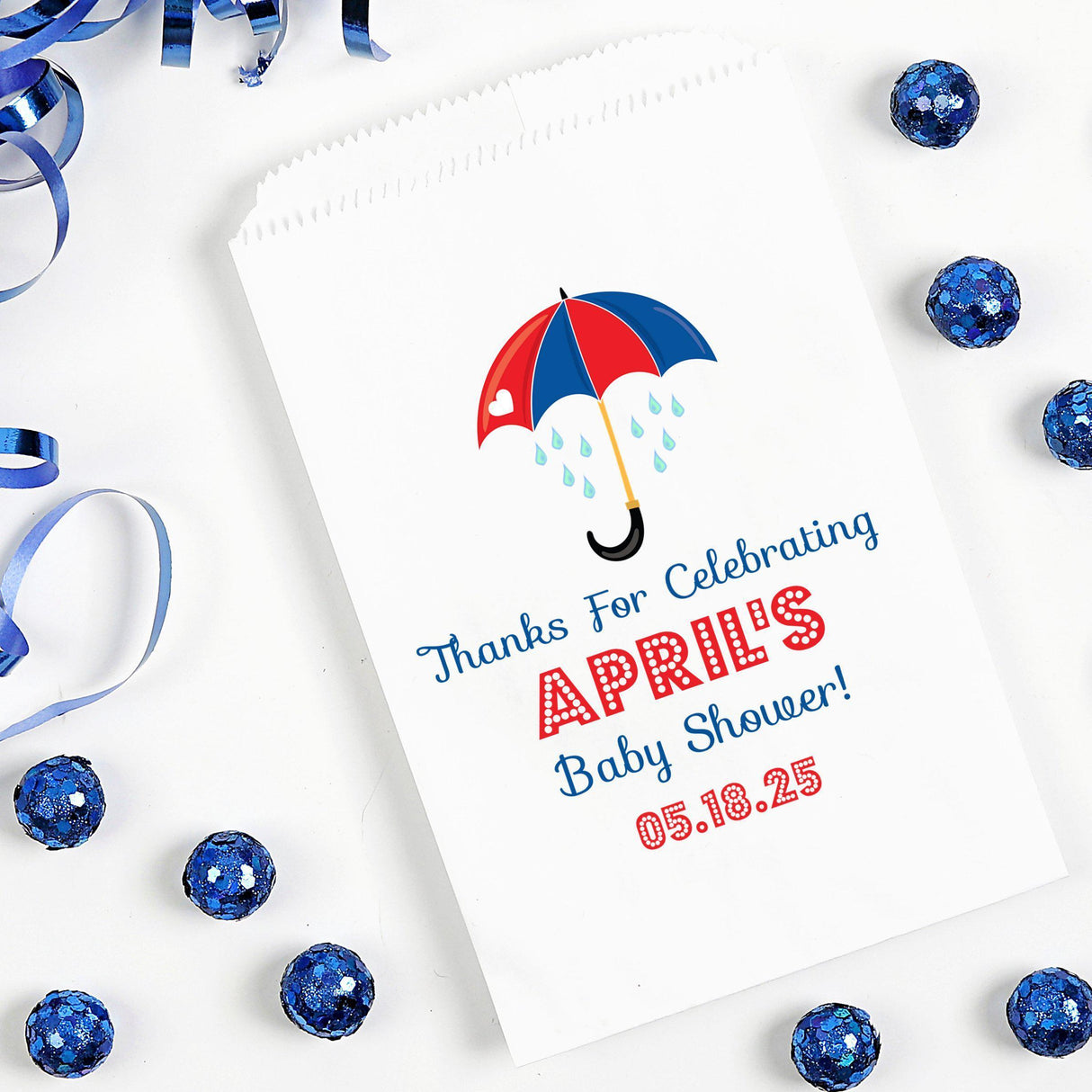 Red White & Blue Baby Shower Favor Bags