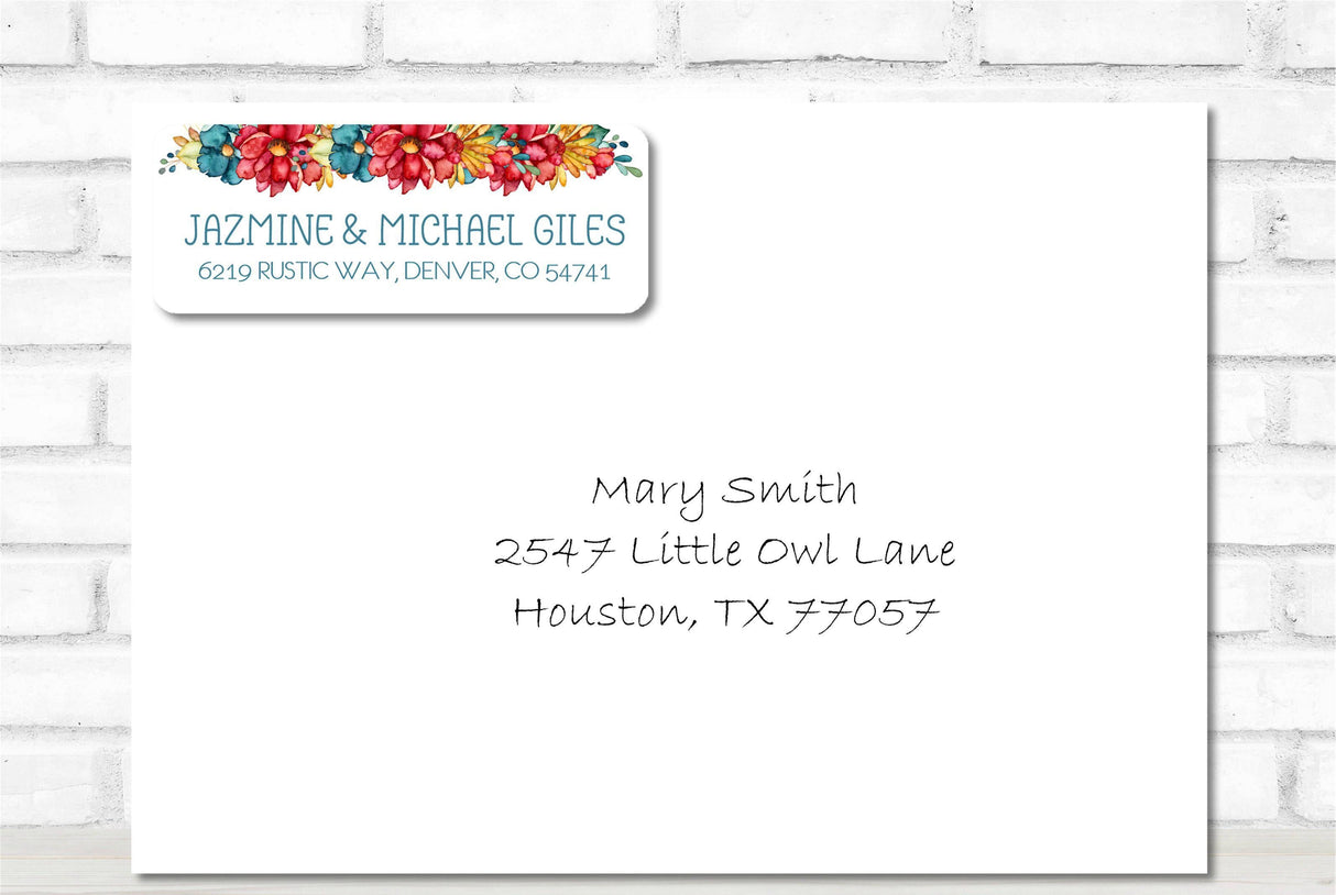 Rustic Wildflower return address labels