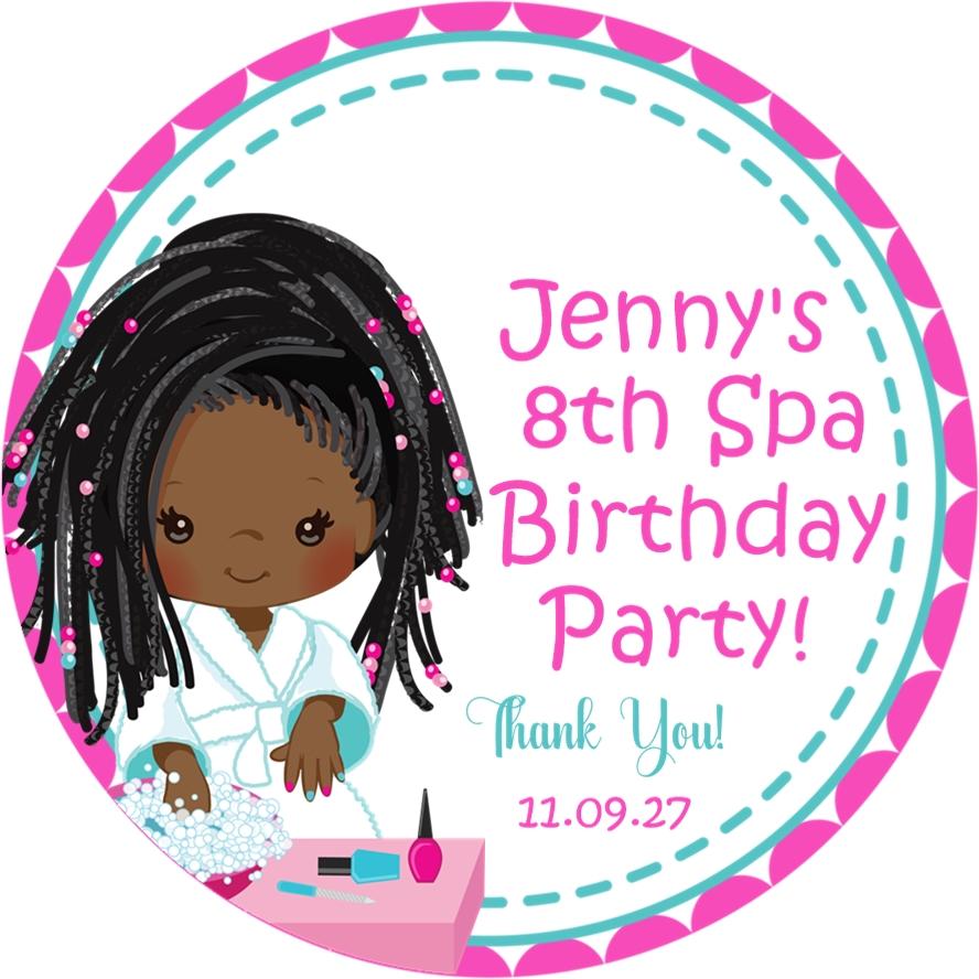 Spa Birthday Party Stickers Or Favor Tags
