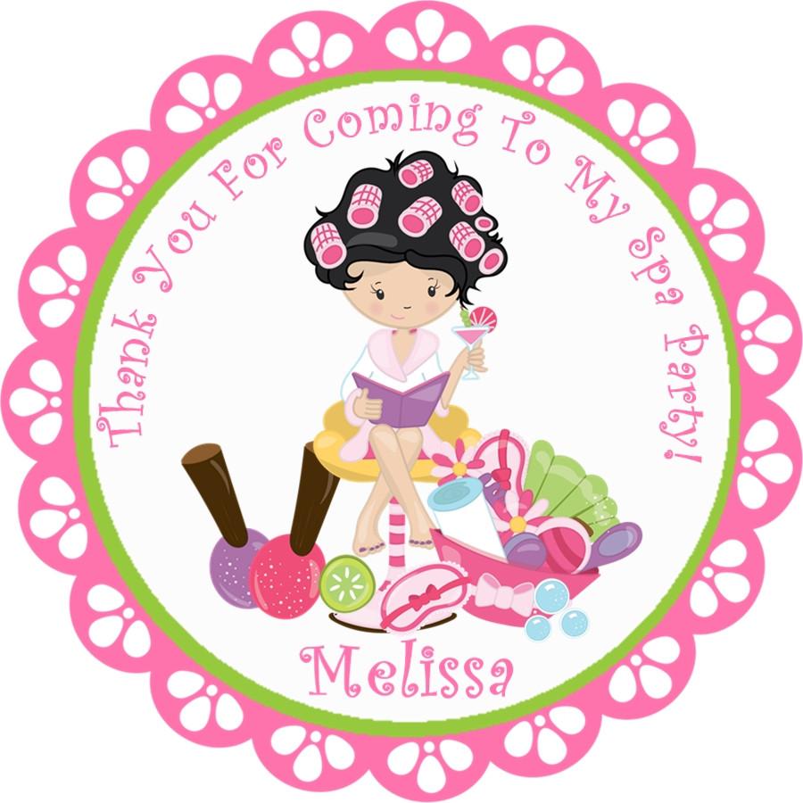 Spa birthday sticker labels