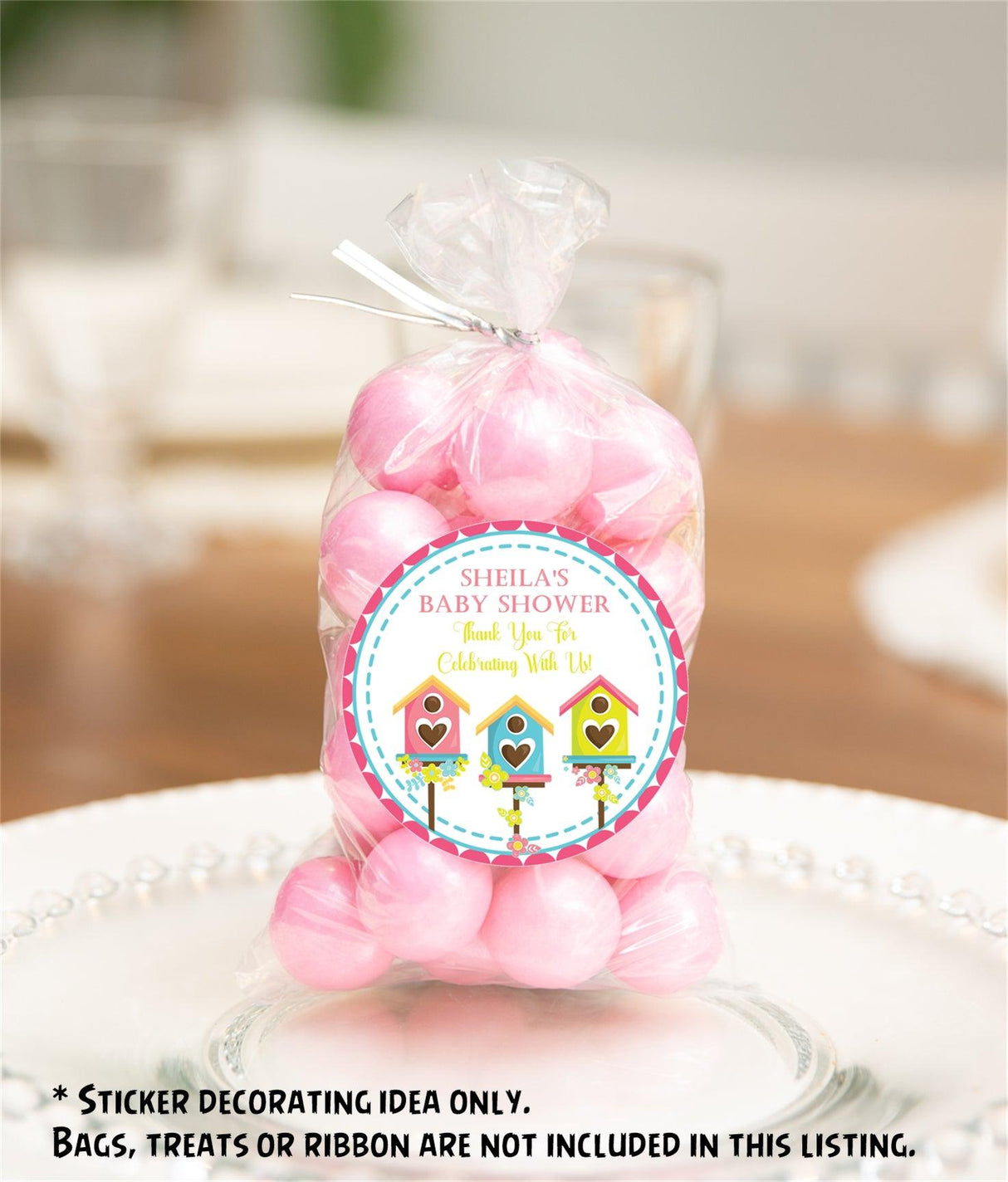 Spring Birdhouse Baby Shower Stickers Or Favor Tags