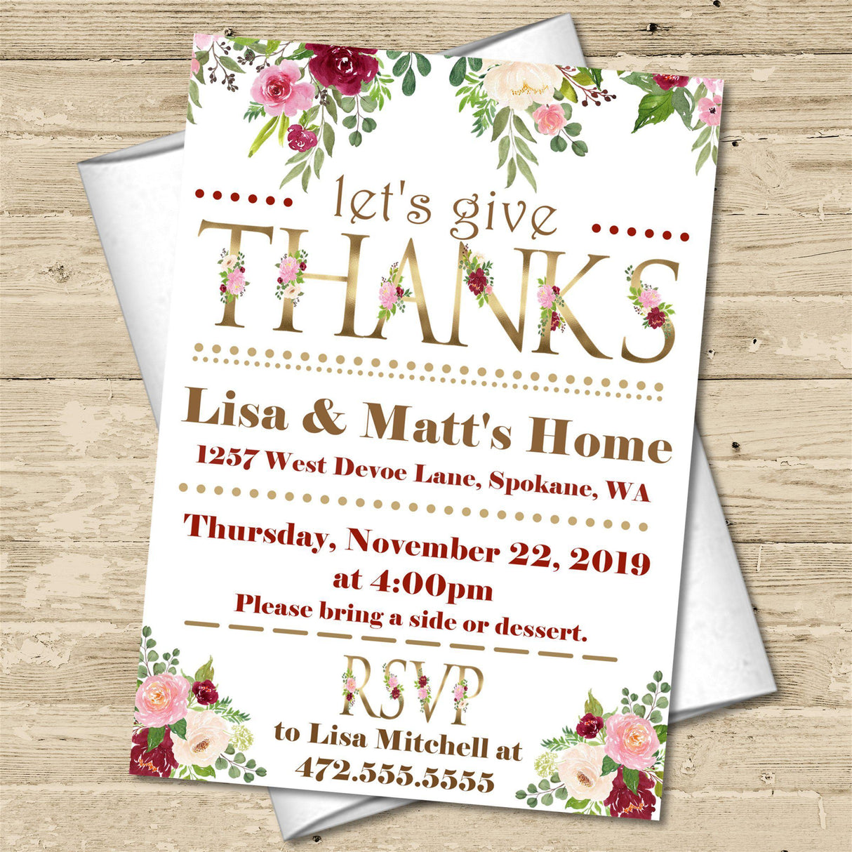 Thanksgiving Dinner Invitations