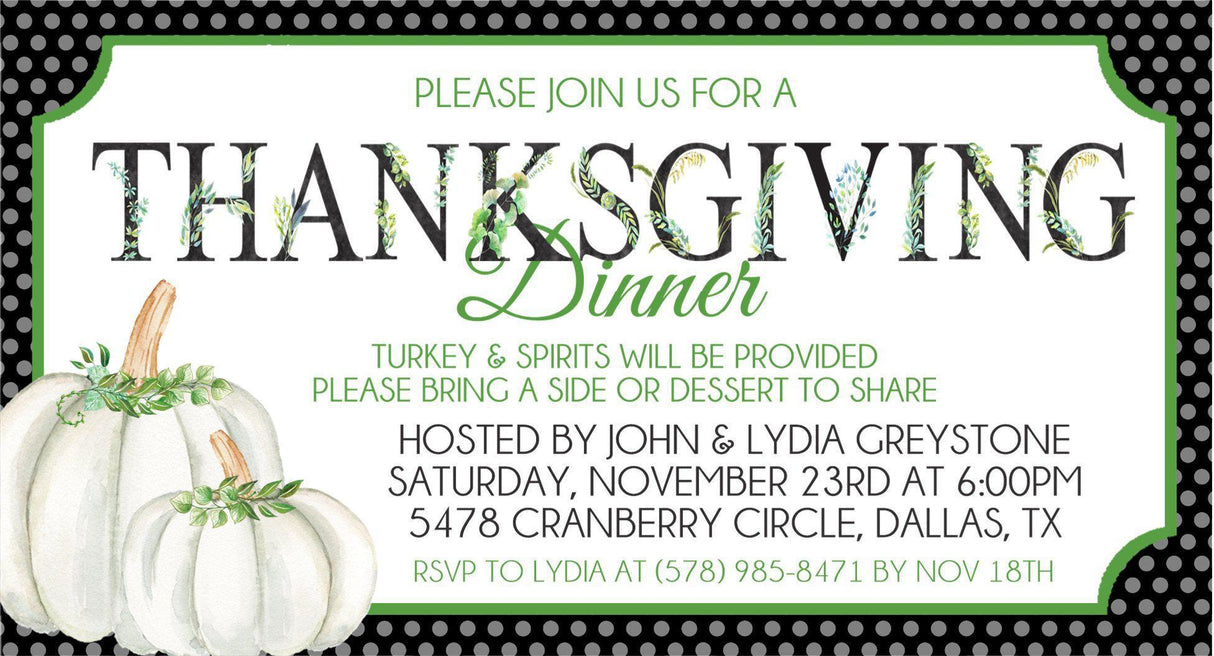 Thanksgiving or Friendsgiving Invitations