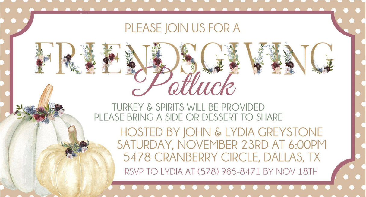 Thanksgiving or Friendsgiving Invitations