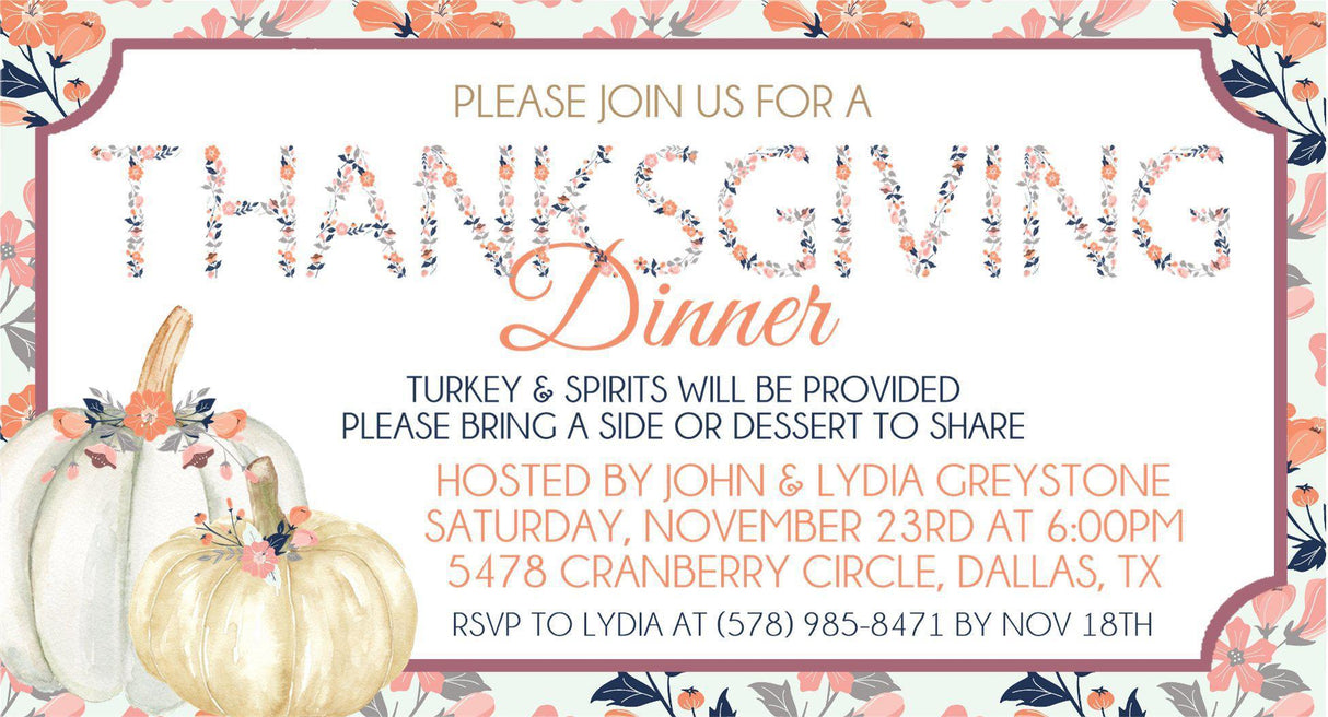 Thanksgiving or Friendsgiving Invitations