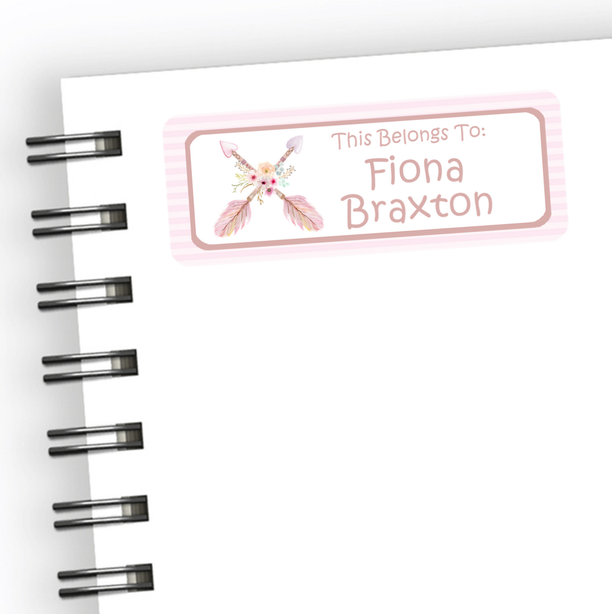 Tribal arrow themed back to school name labels with boho style