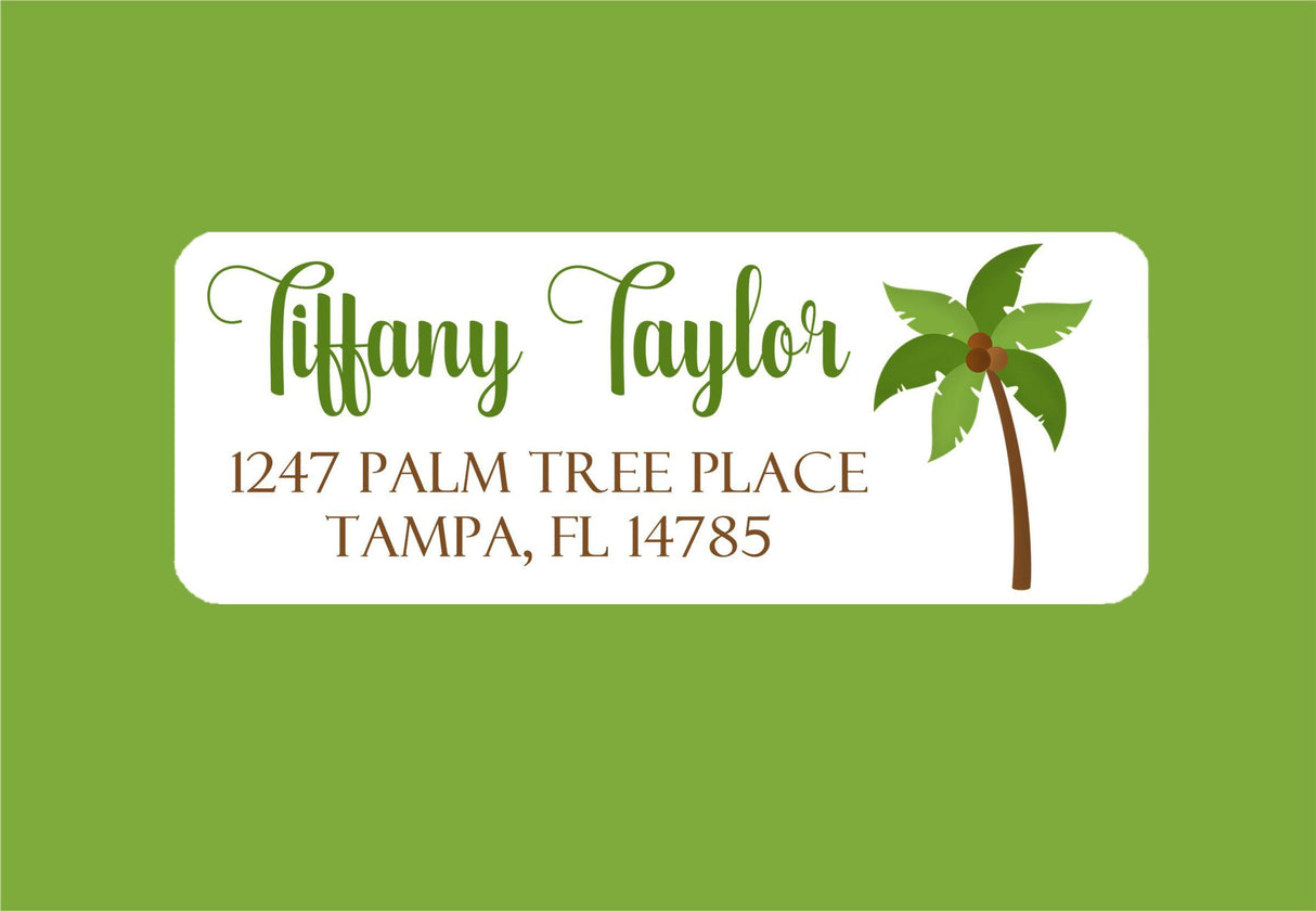 Tropical Palm Tree Address Labels