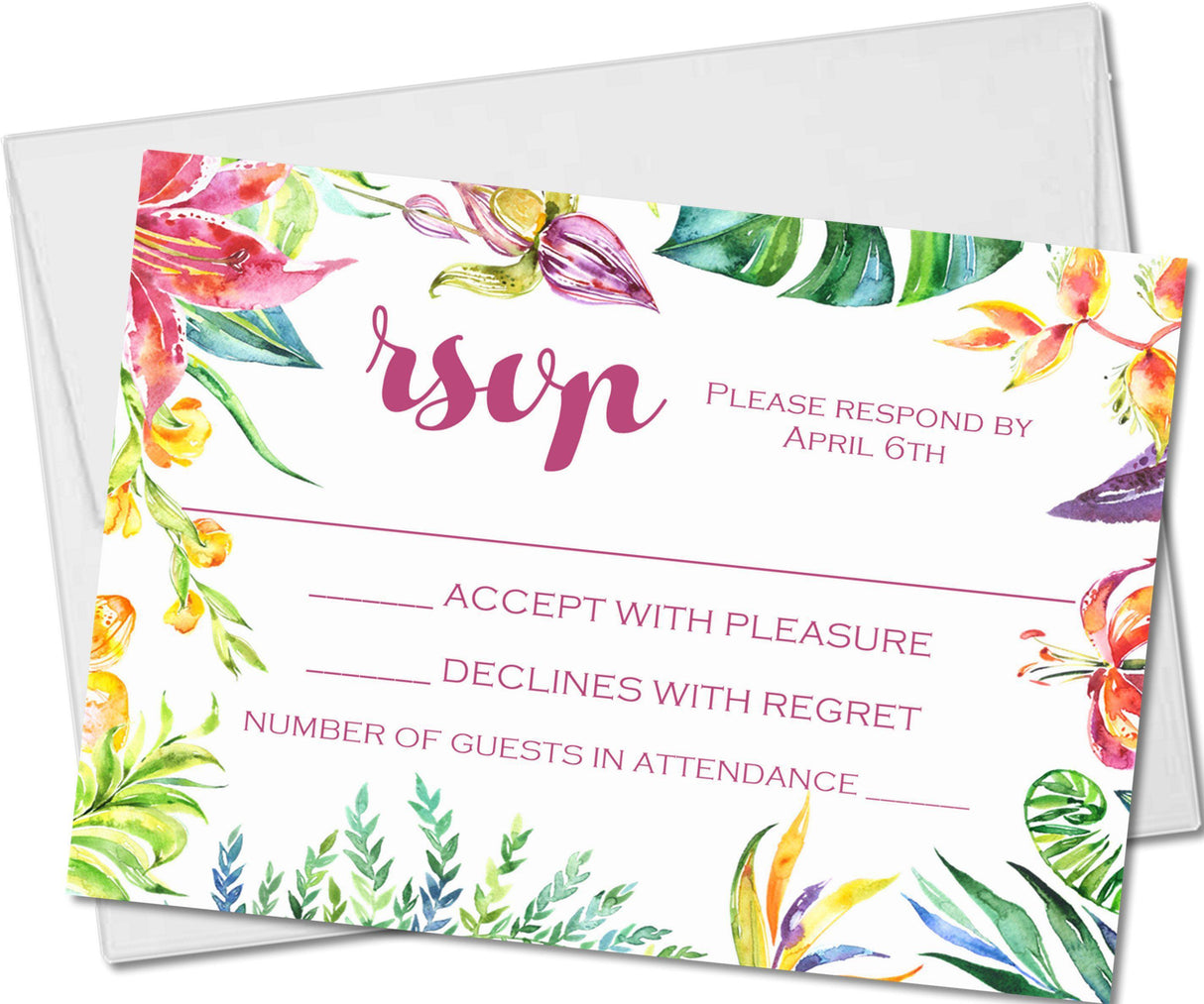Tropical Wedding RSVP cards