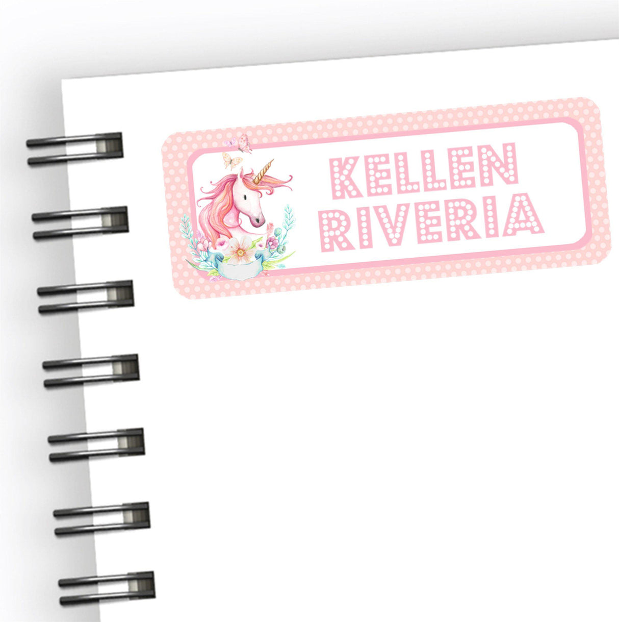 Unicorn Back To School Supply Name Labels