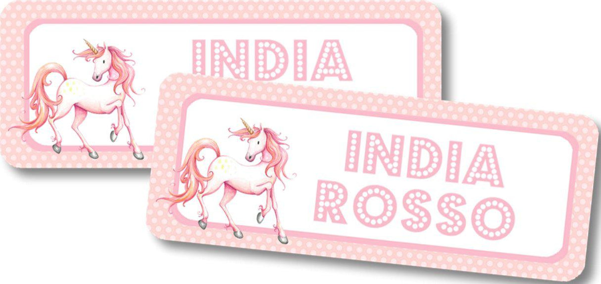 Unicorn Back To School Supply Name Labels