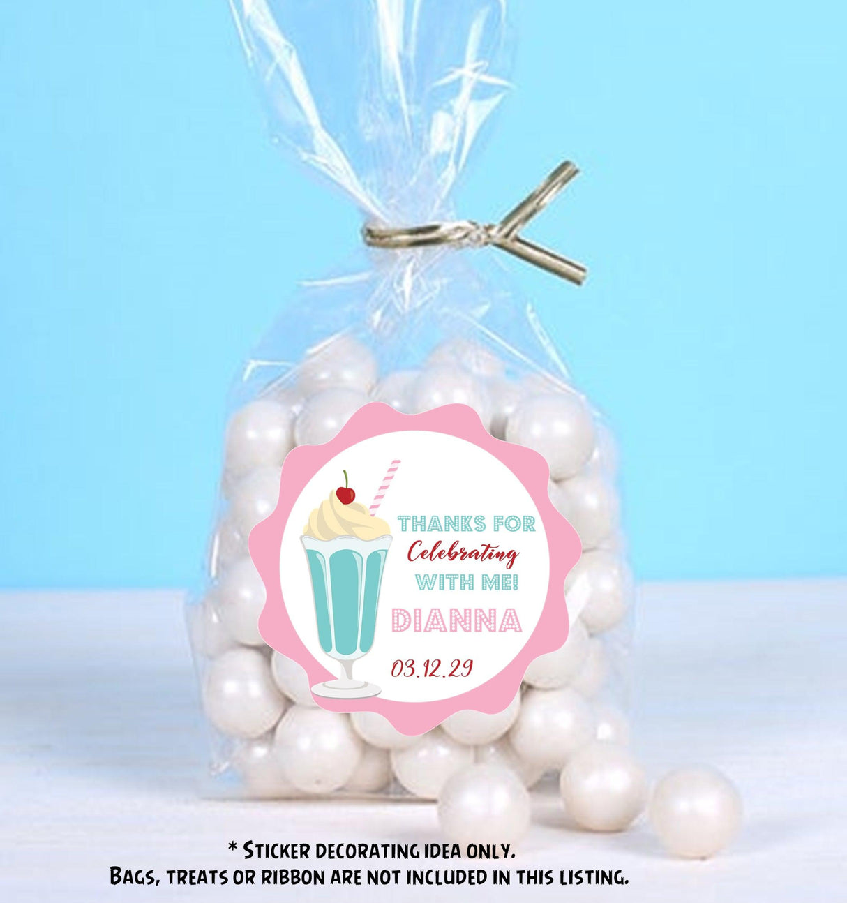 Vintage soda shop label with personalized name