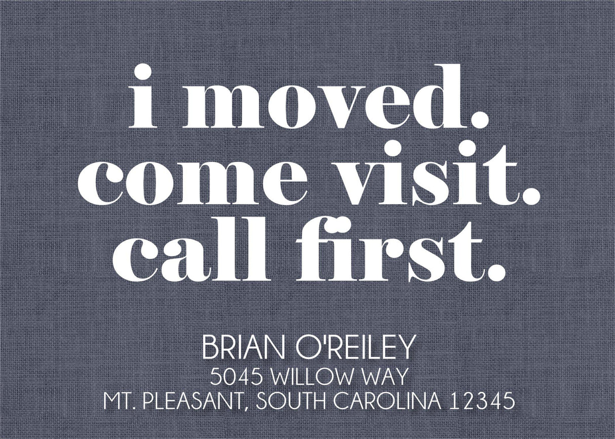 We moved moving announcement card call first design