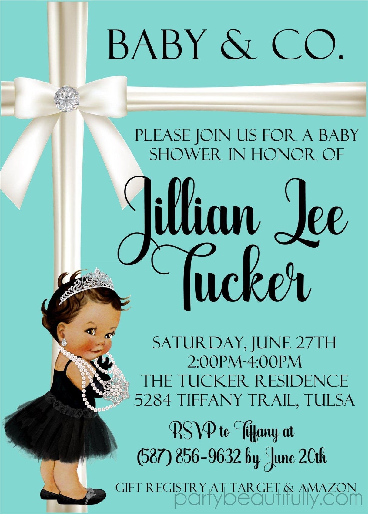 baby and co baby shower invitations tiffany blue boutique design